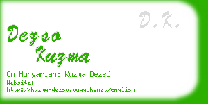 dezso kuzma business card